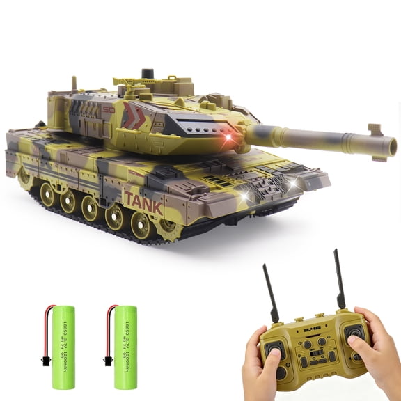 Tucraew RC Tank, 1:24 Remote Control Tank Toy that Shoots Water Bullets, Military Army Toys for Kids Boys Adults, Smoke Rotating Turret Lights Sounds