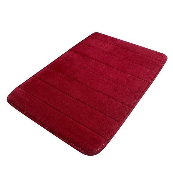 Bigersell Absorbent Bath Mat Memory Foam Bathroom Rugs 35 inch x 23 inch Non-Slip Bath Mats for Shower Bathroom Floor Carpet Rugs Quick Dry Machine Washable Bathmat Red