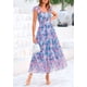 thumbnail image 3 of Vestido PRETTYGARDEN Floral Azul y Rosa Sin Mangas Midi L Grande, 3 of 8