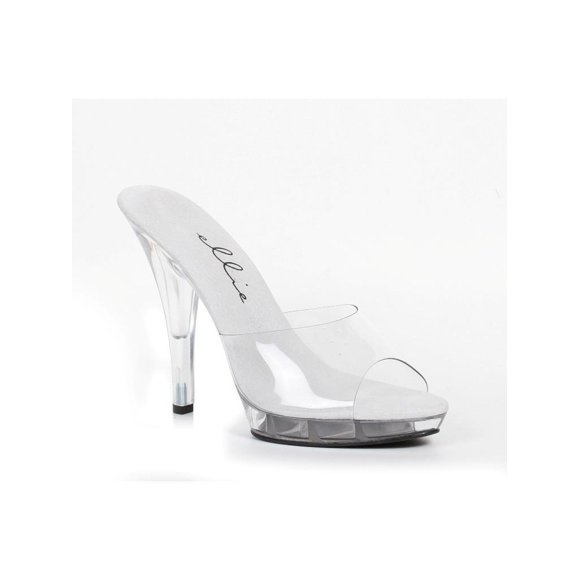 Ellie Shoes E-521-Vanity-W 5 Heel Clear Wide Width Sandal Clear / 6