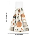 thumbnail image 6 of Yayeee Kitchen Hanging Hand Towels Set of 2 with Loop Bathroom Absorbent Tie Towel, Beige Fall Leaves, 6 of 7
