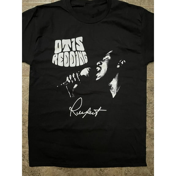 Vtg Otis Redding Live In Concert Cotton Black Full Size Unisex Shirt MM773