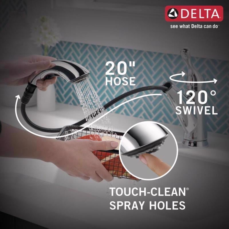 Delta Grant One Handle Chrome Pull Out Kitchen Faucet