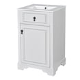 thumbnail image 6 of Modern 20" Bathroom Vanity with Ceramic Sink, Soft Close Door, Adjustable Shelf and Door-Mounted Storage Rack, For Bathroom, White, 6 of 18