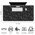 thumbnail image 5 of Long Mouse Pads for Desk,Black White Gothic Crystal Ball Bird Bat Desk Mats on Top Of Desks, Desk Mouse Pad Extra Large with 3mm Non-Slip Base and Stitched Edge for Gaming,Work,Home 47.3"x23.6", 5 of 5