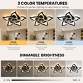 thumbnail image 4 of Garwarm 24.6" Black Flower Ceiling Fan with Light, Low Profile Flush Mount Fandelier, Dimmable LED Ceiling Light with Remote, 6-Speed Reversible Fan for Bedroom, Kitchen, Living Room, 4 of 20