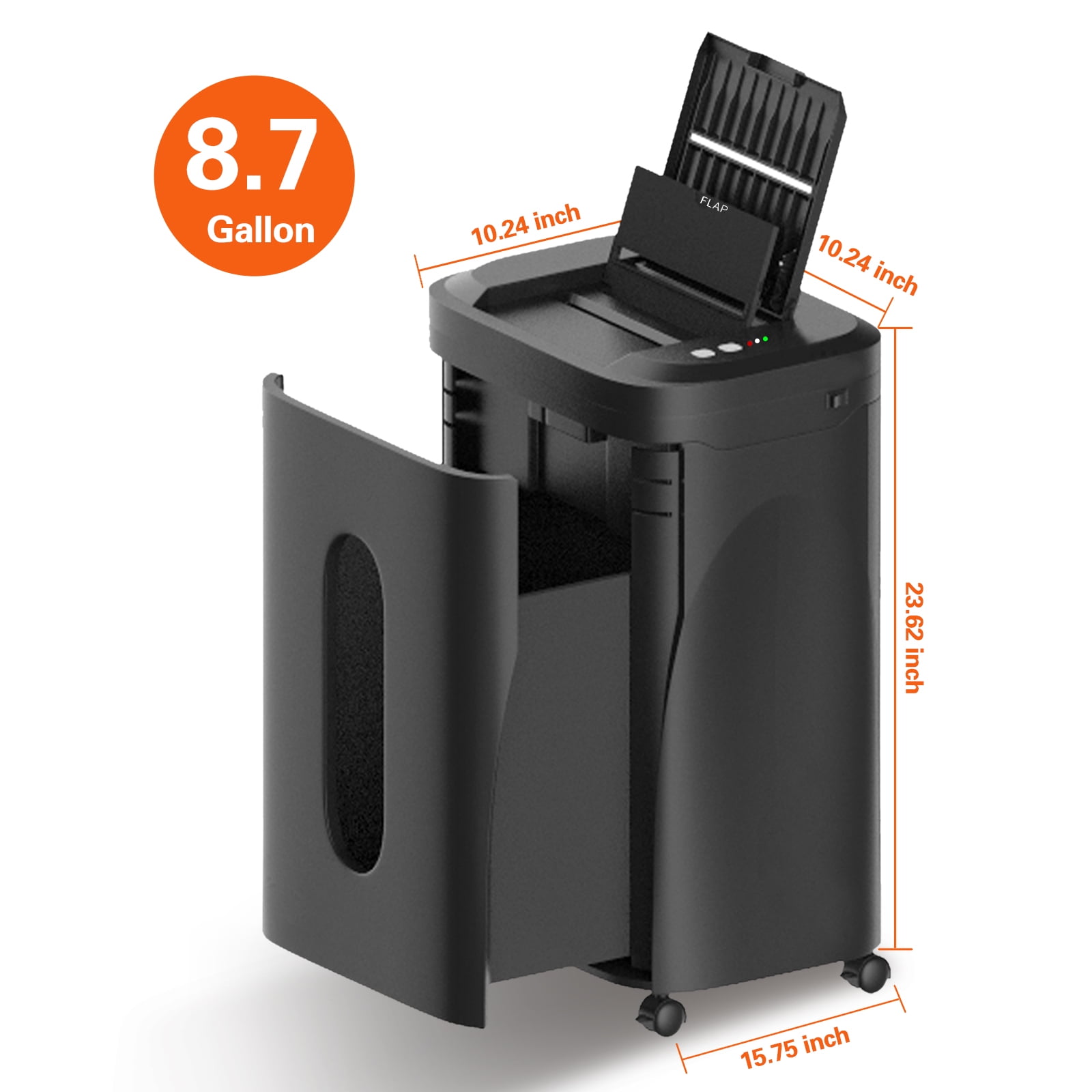 Acpouw 250-Sheet Auto Feed Micro-Cut Paper Shredder, P-5 Security, 8-Sheet Manual, 60-Min Run Time, 8.72 Gallon Bin, <60dB Quiet Heavy-Duty Office Shredder