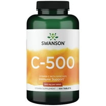 Swanson Vitamin C with Rose Hips Tablets, 500 mg, 500 Count