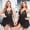 Black-2, variant on Women's Valentine's Lingerie Lace Babydoll Chemise Mesh Sleeveless V Neck 2 Piece Sleepwear Nightgown with G String 3XL