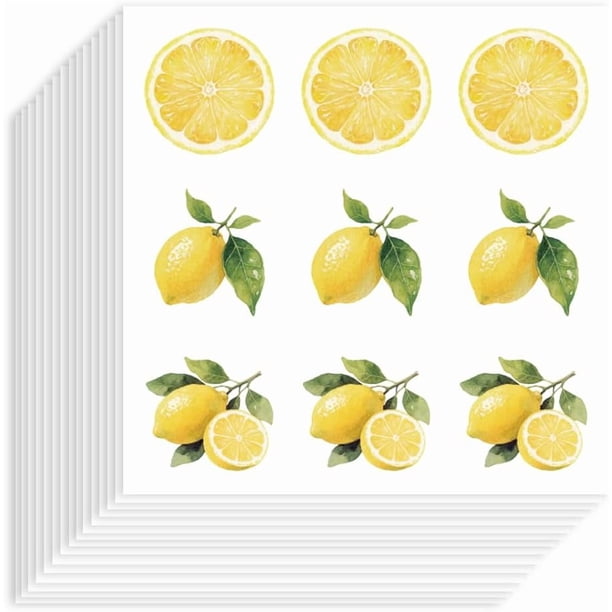 180 pegatinas de limón de 1 pulgada, autoadhesivas, decorativas, impermeables, para planificador.