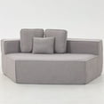 thumbnail image 3 of Hommoo Teddy Fleece Single Sofa Chair,Compressed Modular Floor Couch with Wide Seat and 3 Back Cushions, Soft All-Foam Support, Cozy Lounge Chair for Home, Kids & Pets, Left Side, Gray, 3 of 7