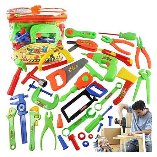 Kid Play Pretend Toy Tool Set Workbench Construction Workshop Toolbox Tools V5H7 