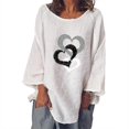 thumbnail image 2 of Pompotops T-shirt à Manches Longues pour Femme, Col Rond, Imprimé, Coupe Ample, Décontracté, Mode, Automne, 2 of 6
