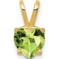 thumbnail image 1 of 14K Yellow Gold 6mm Heart Peridot Pendant Made In United States xp429pe, 1 of 5