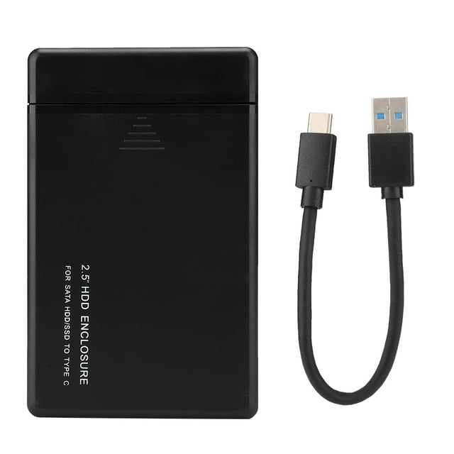 Boîtier de Disque Dur Portable W25a831 2.5 Pieds' USB3.1 Type C Résistant aux Rayures Boîtier de Disque Dur HDD Noir