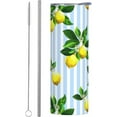 thumbnail image 5 of 20oz Insulated Stainless Steel Tumbler Mug | Lemon Fruit Summer Cup with Lid and Straw | Hot and cold insulation |Gifts for Men Women Teens, 5 of 6