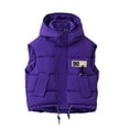 thumbnail image 4 of hoksml Kids Hooded Puffer Vest with Zipper Drawstring Hem Boys Girls Sleeveless Jacket (3-12 Years) Quilted Vest with Pockets, 4 of 5