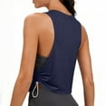 thumbnail image 7 of Women's Crop Tank Tops Lightweight Workout Sleeveless Shirts Loose Fit Gym Yoga Top with Side Ruched Elastic Buckle, 7 of 7