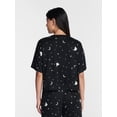 thumbnail image 3 of Way to Celebrate Women's Hacci Knit Short Sleeve Sleep Top, Sizes XS to 3X, 3 of 5