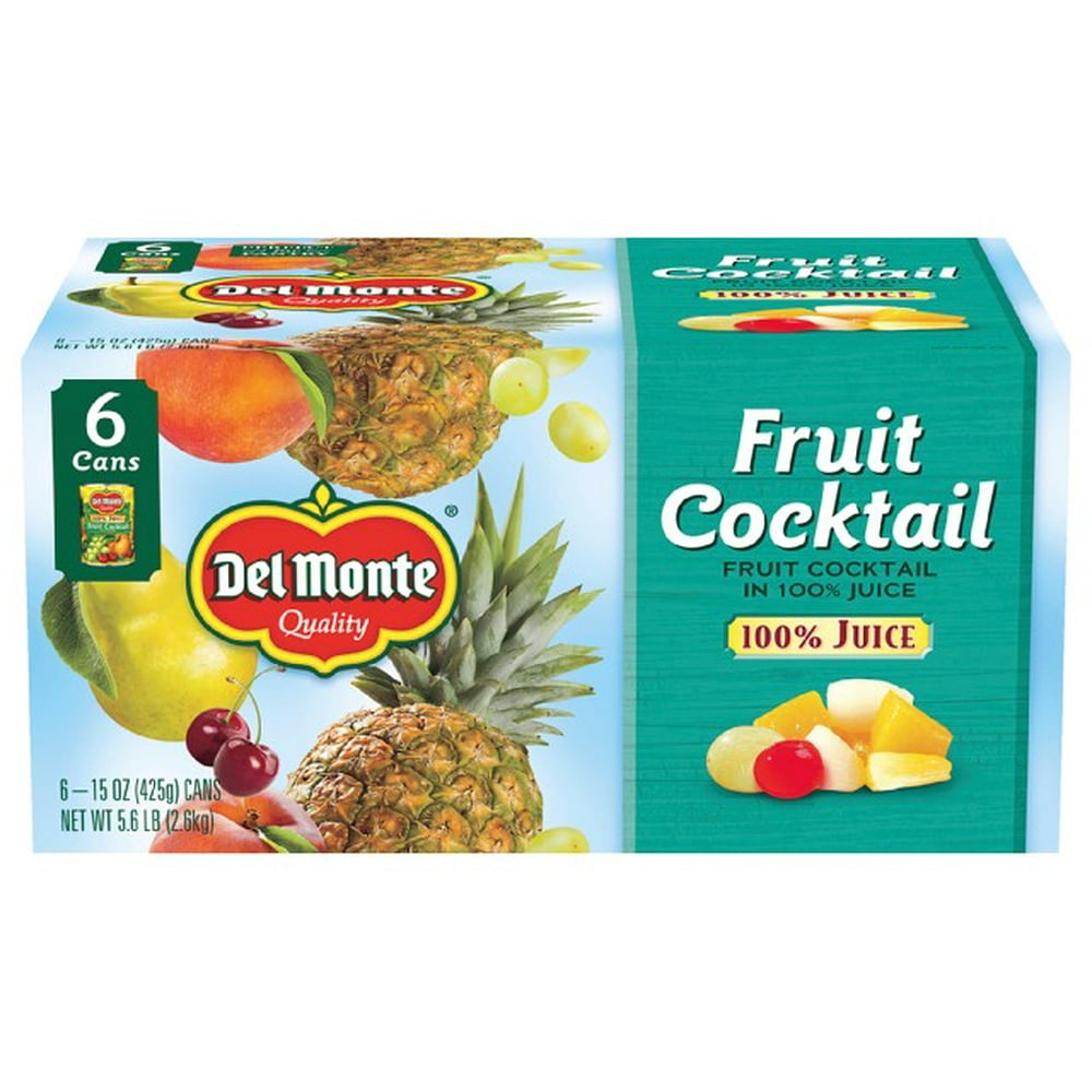 (6 Pack) Del Monte Fruit Cocktail in 100 Juice, 15 oz