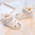thumbnail image 3 of Eltusu Girls Snow Booties, PU Windproof No Slip Warm Winter Boots Shoes White Size 9.5(Little Kids), 3 of 7