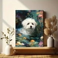 thumbnail image 6 of Maltese Dog Floral Oil Painting Hallway Kitchen Home Wall Decor, 6 of 8
