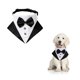 thumbnail image 1 of Collar tipo bandana de esmoquin para perros, 1 pieza, bandana de boda formal ajustable para perros, traje de boda para mascotas, pajarita, bandana con anilla en D para perros pequeños y medianos, 1 of 4