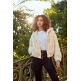 thumbnail image 4 of Cali1850 Women’s Faux Fur Hoodie Jacket Texture Fuzzy Fleece Zip Up Long Sleeve Lined Winter Warm Coat, 4 of 5
