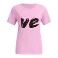 thumbnail image 5 of Chandails Assortis pour Couples T-Shirts Saint-Valentin à Imprimé de Lettres Col Rond Décontracté Tunique à Manches Courtes T-Shirt Léger Confortable Confortable Doux Chemisiers pour Lui et Elle Vêtements de Vacances Rose m, 5 of 5