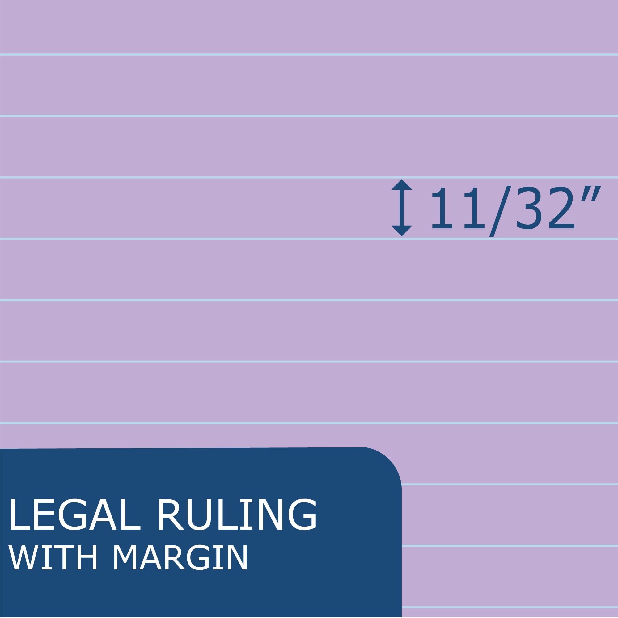 Roaring Spring Enviroshades Recycled Colored Legal Pads, Case of 54, 8.5" x 11.75", 40 Perforated Sheets, 15# Pastel Paper, Orchid/Purple, Blue, Green