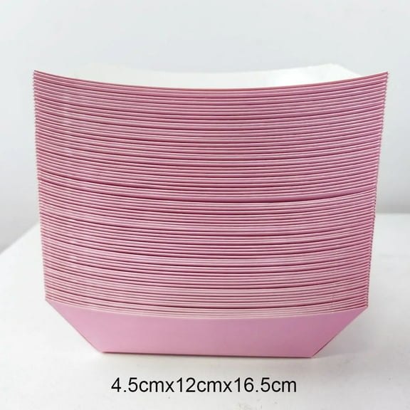 Solid Color Paper Food Trays Disposable Food Boat Black White Blue Yellow Popcorn Box Baby Showe Birthday Party Supplies