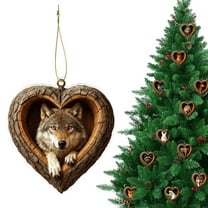 🎄【1PC Heart Shaped Animal Ornament – Acrylic Christmas Pendant | Woodland Animal Christmas Decoration for Tree & Gifts | Clearance Holiday Decor】