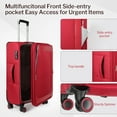 thumbnail image 3 of 3-Piece Softside Luggage Set Expandable Suitcase with TSA Lock and Front Opening, 20"/26"/30", Burgundy - 8809, 3 of 8
