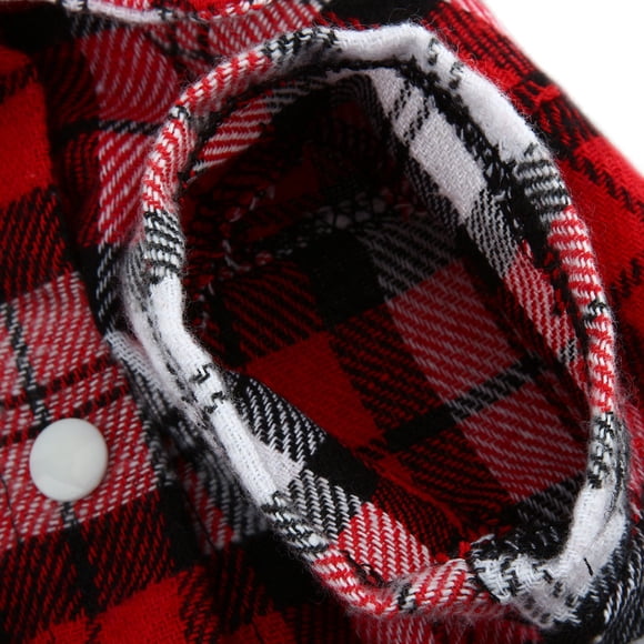 Ropa Nueva Pequeña Mascota Cachorro Cuadros Camiseta Solapa Abrigo Gato Chaqueta Ropa Traje Rojo S