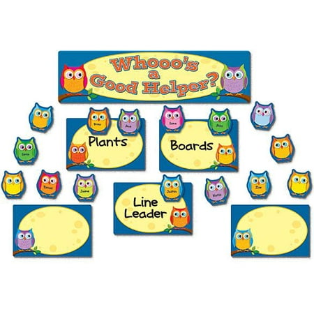 Colorful Owls Job Assignment Mini Bulletin Board