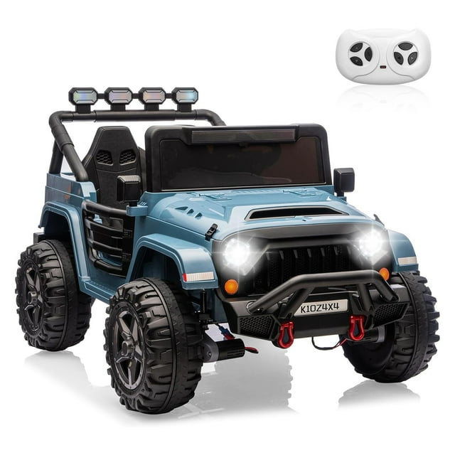 CazToi 24V Kids 2 Seater Ride On Car 4WD 4 Motors Remote Control 3 Speeds Bluetooth LED White