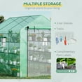 thumbnail image 3 of Outdoor Lighting Outsunny 8' x 6' x 7' Walk-in Greenhouse with Mesh Door and Windows, 18 Shelf Hot House with Trellis, Plant Labels, UV protective for Growing Flowers, Herbs, Vegetables, Saplings, Gr, 3 of 5