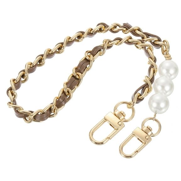 Uxcell Purse Chain Strap, 16 Inch Handbag Chains Accessories with Buckles, Coffee/Gold