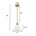 thumbnail image 7 of Claxy 11" Gold Pendant Light with Barn Milk Glass Shade Adjustable Height, 7 of 7
