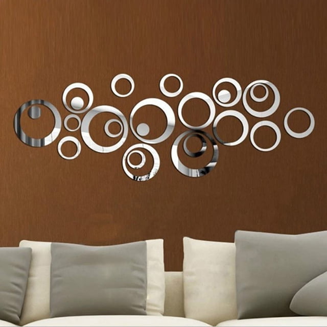 Beautiful Removable 3D DIY Crystal Circles Stickers Mirror Wall Stickers For Bedroom, Kids Room, Living Room, Home Decor