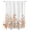 White Mocha Brown, variant on Split Shower Curtain for Transfer Bench, Wildflower Leaf Fabric Shower Curtains for Bathroom, Brown Floral Botanical White Watercolor Tub Sliding Transfer Bench Waterproof Bath Curtains 72"x96"