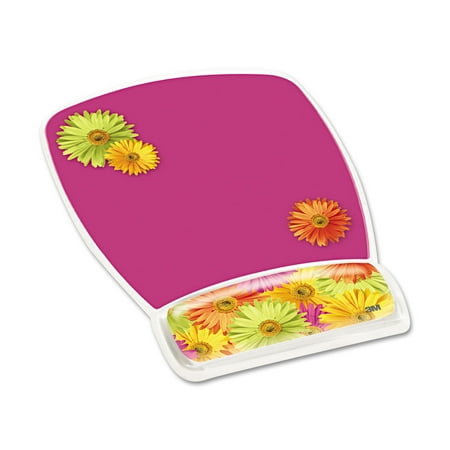 UPC: 0051135807088 | 3M Fun Design Clear Gel Mouse Pad Wrist Rest  6 4/5 x 8 3/5 x 3/4  Daisy Design (MW308DS)