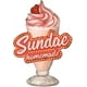 thumbnail image 1 of Cartel de hojalata vintage de helado Sundae, placa de helado retro, cartel de hojalata decorativo de pared de metal, 1 of 6