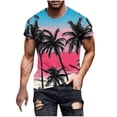 thumbnail image 2 of Zylanna Men's T-Shirts Tee, Summer Short Sleeve Crew Neck Hawaii Print Fashion Tops for Mens Red, 2 of 5