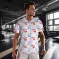thumbnail image 3 of Wukai Red Squirrel And Blue Rabbit Print Men's Short-Sleeved Mesh T-Shirt,Quick-Dry Short Sleeve Workout T-Shirt-X-Small, 3 of 8