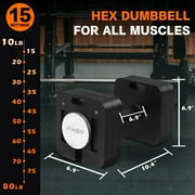 Home Gym Equipment, Square Dumbbell 9 in 1 Free Adjustable Dumbbell 80LBS square Dumbbell 9 in 1 Free Weights for Multi weight Options Quick-Lock Adjustable Dumbbell, Black Exercise Equipment