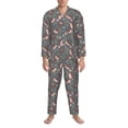 thumbnail image 3 of Balery Hedgehogs and Flowers1 Pijama para Hombre de Dos Piezas con Manga Larga, Conjunto de Dormir y Descanso Suave con Bolsillos-XX-Large, 3 of 7
