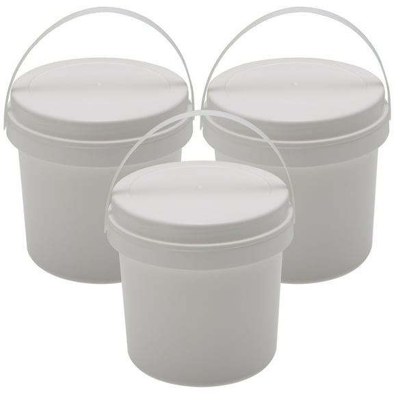 Soimiss 3Pcs White Storage Buckets with Handles for Organizing Building Blocks Crafts and Snacks