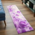 thumbnail image 3 of 2'x6' Rug Runners for Hallways Kitchen, Purple Rose Fantasy Non Slip Entryway Beside Floor Carpet Runner, Elegance Floral Romantic Reflection Washable Laundry Room Bedroom Throw Rugs Mat, 3 of 8
