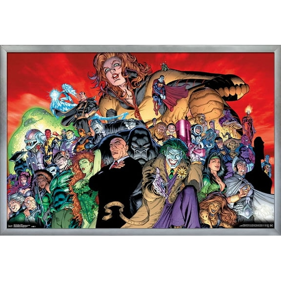 DC Comics - The Legion of Doom - Villains Wall Poster, 22.375" x 34", Framed